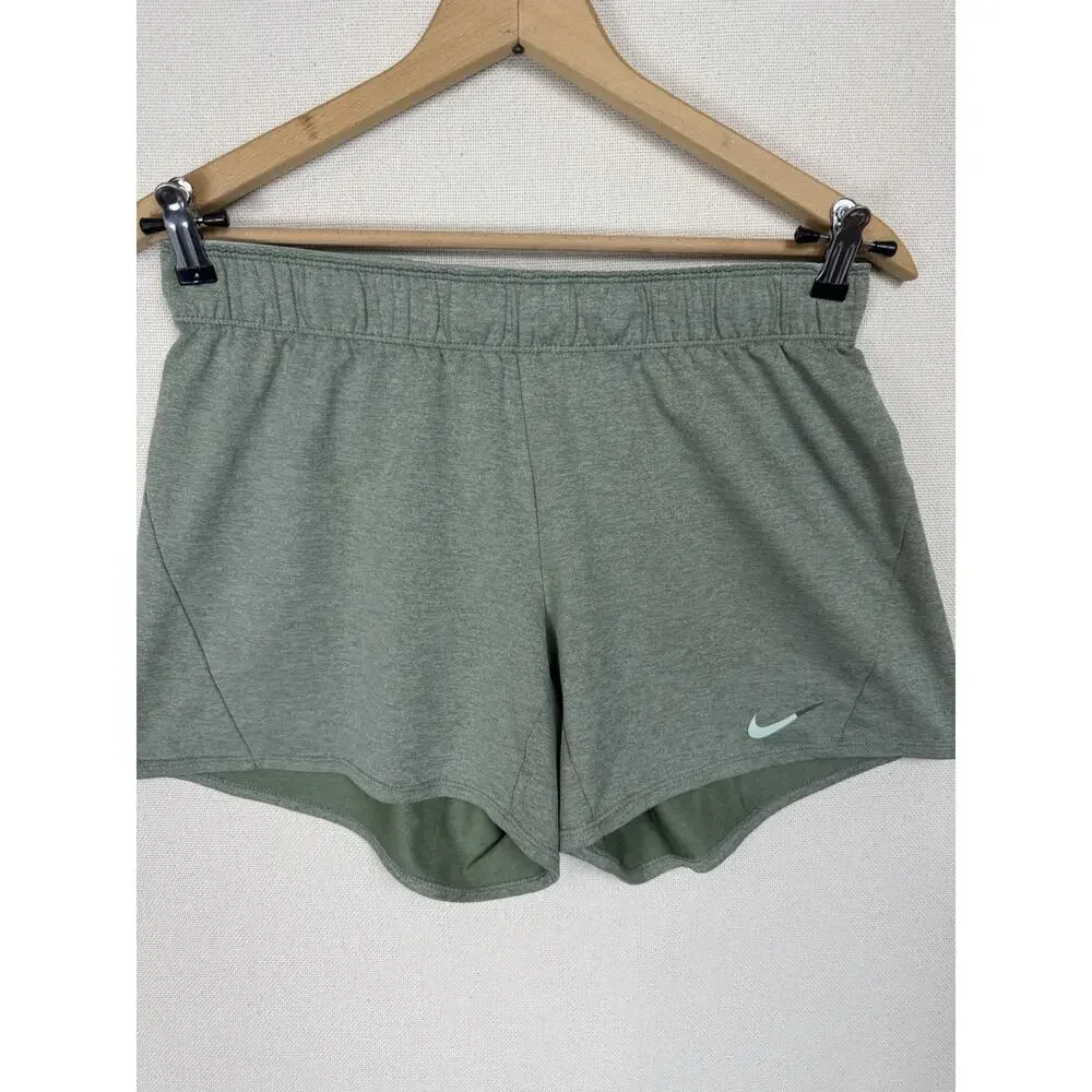 Nike Women's Dri Fit Training Shorts Size M Green, Unlined 5